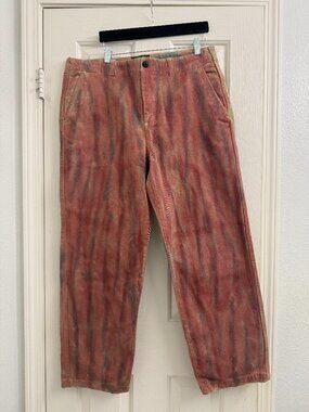 Stussy Tie Dye Chino Pants Pink Brown Streetwear Size 36